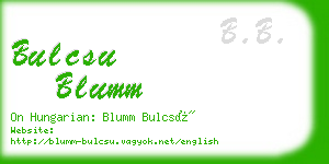 bulcsu blumm business card